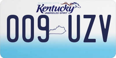 KY license plate 009UZV