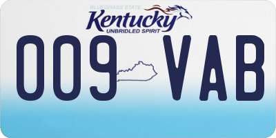 KY license plate 009VAB