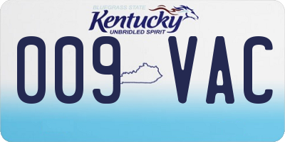 KY license plate 009VAC