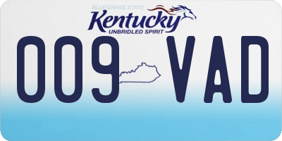 KY license plate 009VAD