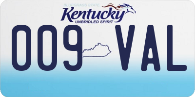 KY license plate 009VAL