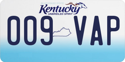 KY license plate 009VAP