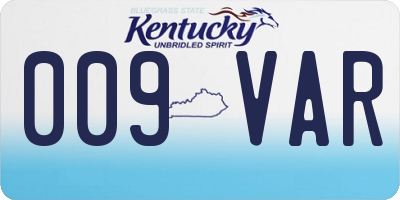 KY license plate 009VAR