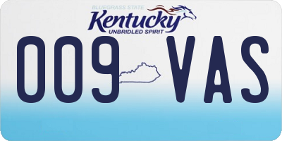 KY license plate 009VAS