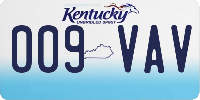 KY license plate 009VAV