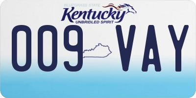 KY license plate 009VAY