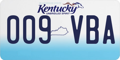 KY license plate 009VBA