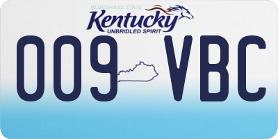 KY license plate 009VBC