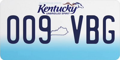 KY license plate 009VBG