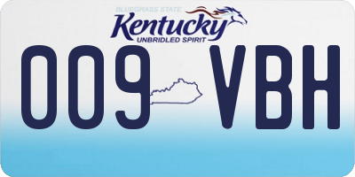 KY license plate 009VBH