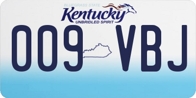 KY license plate 009VBJ