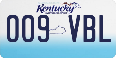KY license plate 009VBL