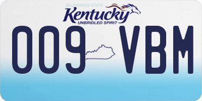 KY license plate 009VBM