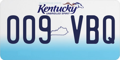 KY license plate 009VBQ