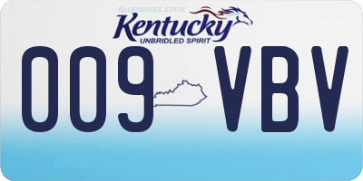KY license plate 009VBV