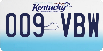 KY license plate 009VBW
