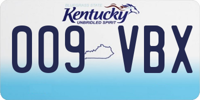 KY license plate 009VBX