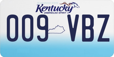 KY license plate 009VBZ