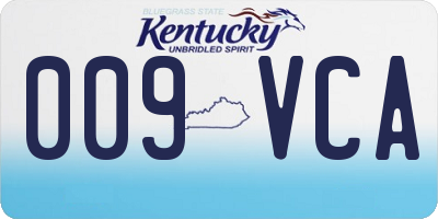 KY license plate 009VCA