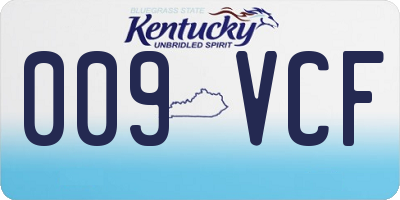 KY license plate 009VCF