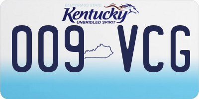 KY license plate 009VCG