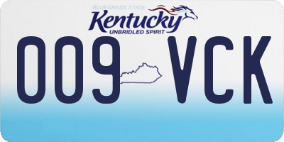 KY license plate 009VCK