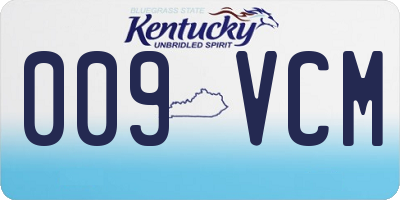 KY license plate 009VCM