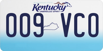 KY license plate 009VCO