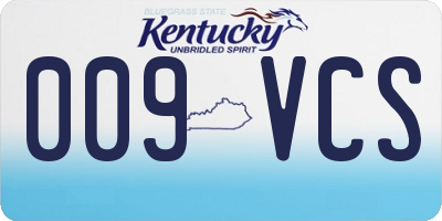 KY license plate 009VCS