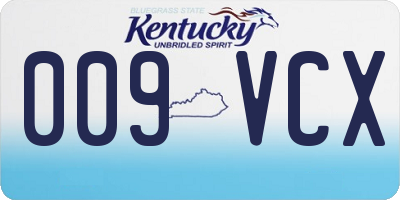 KY license plate 009VCX