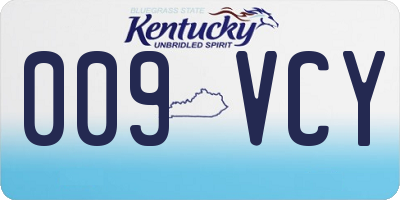 KY license plate 009VCY