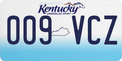 KY license plate 009VCZ