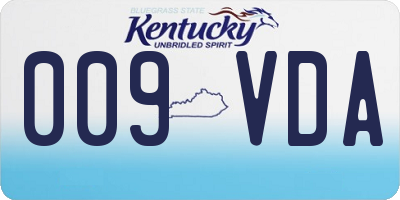 KY license plate 009VDA