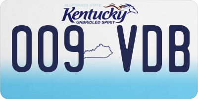 KY license plate 009VDB