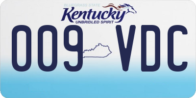 KY license plate 009VDC