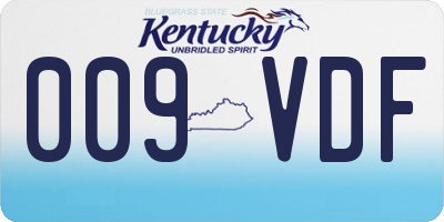 KY license plate 009VDF
