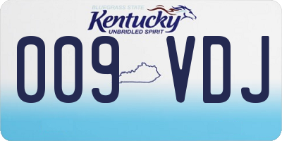 KY license plate 009VDJ