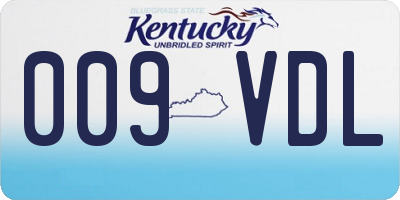 KY license plate 009VDL