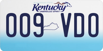 KY license plate 009VDO