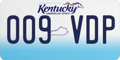 KY license plate 009VDP