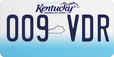 KY license plate 009VDR