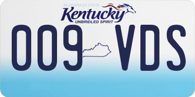 KY license plate 009VDS