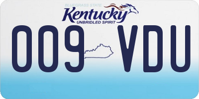 KY license plate 009VDU
