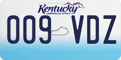 KY license plate 009VDZ