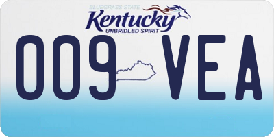 KY license plate 009VEA