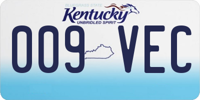 KY license plate 009VEC