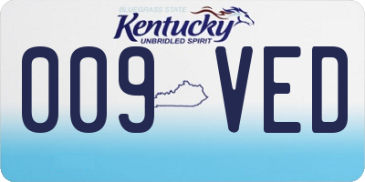 KY license plate 009VED