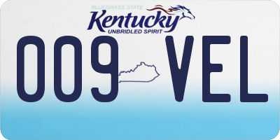 KY license plate 009VEL