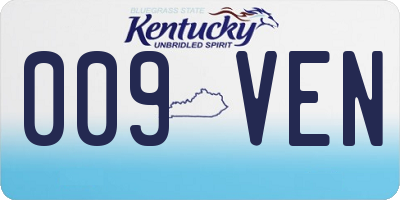 KY license plate 009VEN