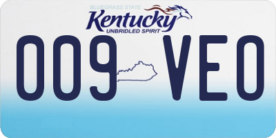 KY license plate 009VEO